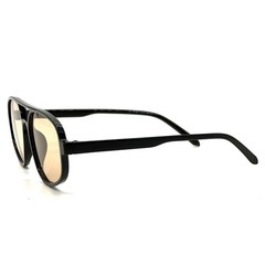 Men’s Sunglasses Designer Hip Hop Black Frame Champagne Lens Classic Pilot Style