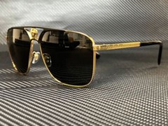 VERSACE VE2238 143687 Gold/Matte Black Rectangle 61 mm Men’s Sunglasses
