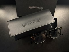 CHROME HEARTS Vagilante Glasses 18k Gold Black Frame