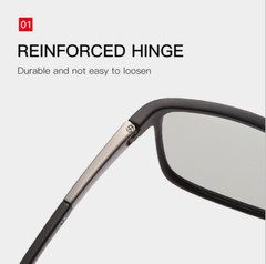 Men Photochromic Polarized Sunglasses Square Outdoor UV400 Driving Glasses New