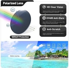 Tac Polarized Square Sunglasses for Men Women Driving Sports UV400 Sun Glasses
