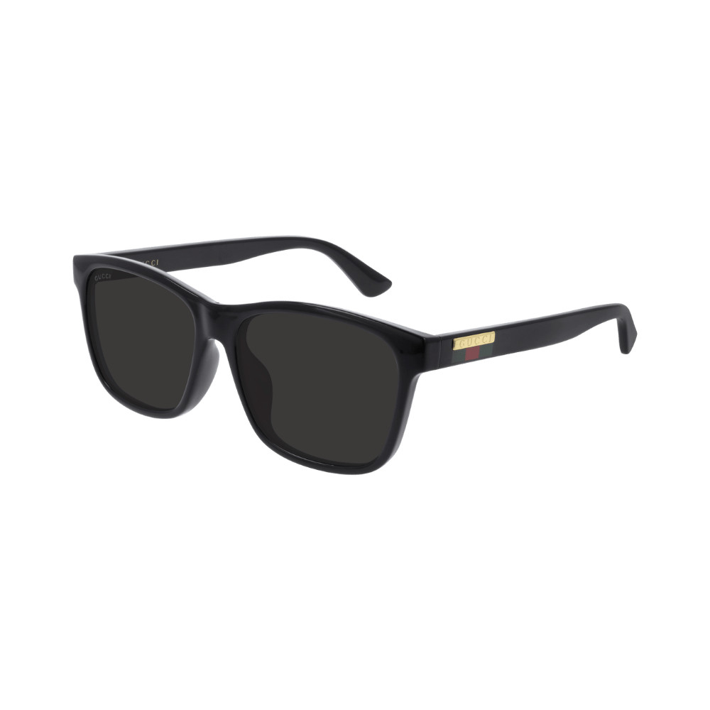 Gucci GG0746SA 001 Sunglasses Unisex Black Grey Rectangle Solid Tint New