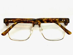Classy Elegant Vintage Retro Style Clear Lens Eye Glasses Tortoise & Gold Frames