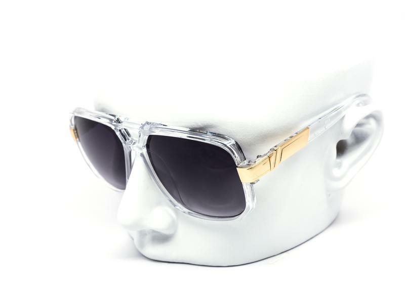 Men Sunglasses Designer Square Black Lens Gold Fashion Classic Retro Vintage NEW