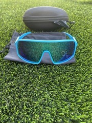 Oakley Sutro Shield Sunglasses Mirrored Blue Lens Blue Frame 140mm OO9406