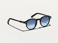 Moscot Miltzen Black with Custom Made Tints Demin Blue Sunglasses 49mm