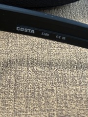 Costa Lido Men’s Rectangle Sunglasses Black Frame Gray Polarized Lenses