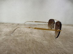 Ray-Ban RB3791 Gold Rimless Frame Brown Gradient Lens Pilot Sunglasses