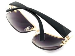 Men’s Classy Elegant Contemporary Modern Wrap Style SUN GLASSES Gold Metal Frame