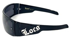 Retro Locs Mens Sunglasses 100% UV400 Shiny Black Frame LC54