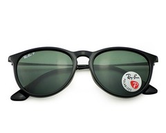 Ray-Ban Women Sunglasses RB4171 Erika Black Frame Polarized Green Lens 54mm