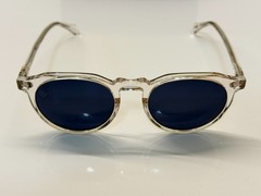 Share Raen Remmy 52 Polarized Unisex Retro Sunglasses Crystal Clear w/ Blue Lens