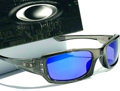 NEW Oakley FIVES Squared Grey Smoke POLARIZED Galaxy Blue Mirror Sunglass 9238