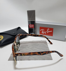 Ray-Ban RB3016 Clubmaster Sunglasses Tortoise Shell Frame Glass Green Lens 51 mm