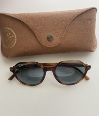 Ray-Ban Men’s Oval Tortoise Shell Brown Plastic Frame Gray Tinted Lenses