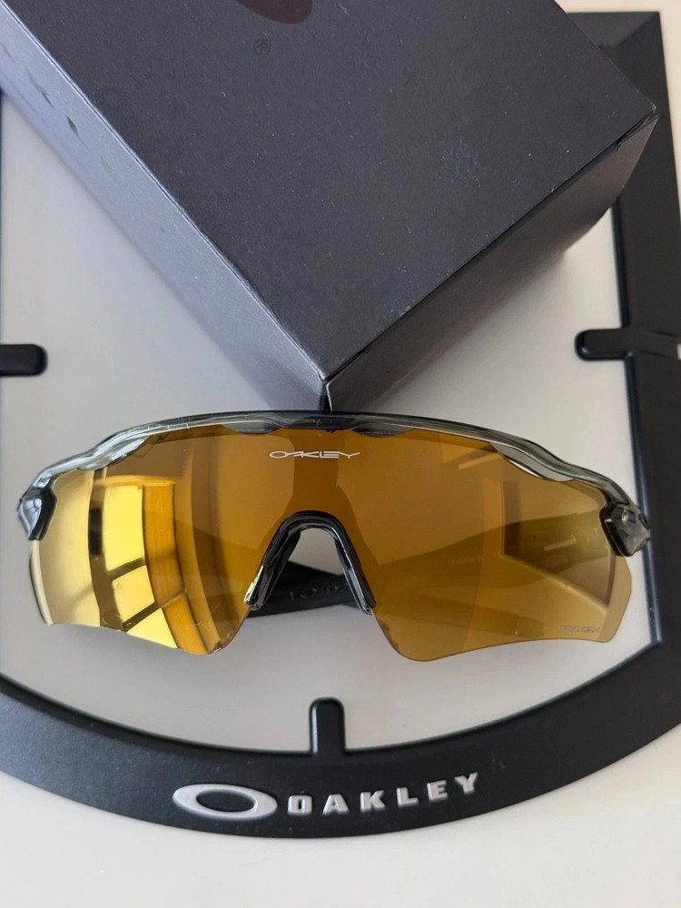Oakley OO9208 Radar EV Path Sunglasses Clear Gray Frame Prizm 24K Gold sIN BOX
