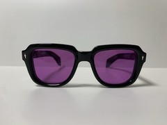 Jacques Marie Mage Taos Hopper Square Sunglasses Black Acetate Purple Glass