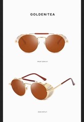 Retro Round Metal Sunglasses Steampunk Men Women Trend Brand Designer Vintage
