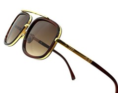 Men Fashion Sunglasses Oversized Square Gold Flat Top Frame Hip Hop Fancy Black