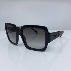 New Authentic Prada SPR 21X SUNGLASSES C. 1AB-0A7 Shiny Black w/ Grey Gradient