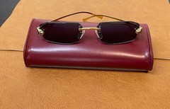 Cartier Panthere CT04940 001 M Rimless Gold Frame Black Lens Sunglasses – 140