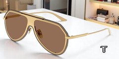 DOLCE N GABBANA DG2309 02 73 Gold Dark Brown 43 mm Men’s Sunglasses