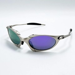 Oakley Romeo X-Metal Sunglasses Silver Frame Purple Green Gradient Lens*/
