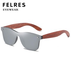 Polarized Classic Rimless Wood Sunglasses For Men Women Wooden Temple Glasses
