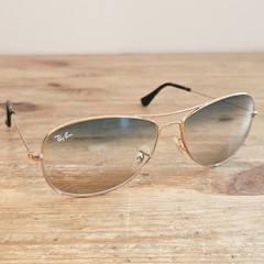 Ray-Ban RB3362 Cockpit Sunglasses Gold Metal Frame Blue Gradient Lens