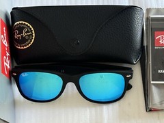 NEW Ray-Ban RB2132 NEW WAYFARER 622/17 3N Blue Mirror 55mm Sunglasses