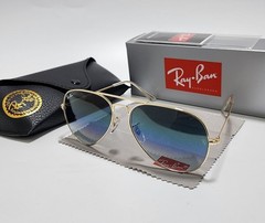 Ray-Ban RB3025 Aviator Pilot Sunglasses Gold Frame Gradient Blue Lens 58-14 mm