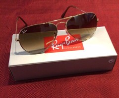 Ray Ban Aviator RB3025 Sunglasses,Light Brown,Gradient Lenses,Unisex.