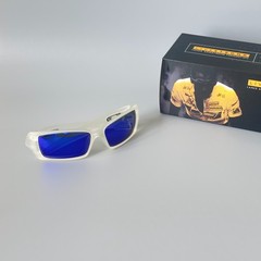 Oakley Gascan OO9014 Polarized Sunglasses Matte Clear Frame Blue Lens