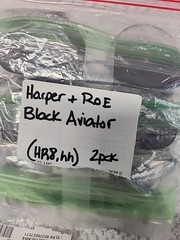 2 Pair HARPER+ROE Rx’able Black Aviator Sunglasses HR8