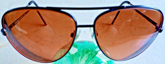 VTG SERENGETI DRIVERS CORNING OPTICS 135MM AMBER JAPAN BLACK AVIATOR SUNGLASSES