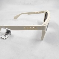 Gucci Logo-Cutout Acetate Rectangle Sunglasses Men’s Matte Solid White