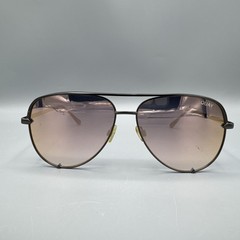 Quay x Desi HIGH KEY 111 Sunglasses Metal Aviator Red Orange Mirror Lens
