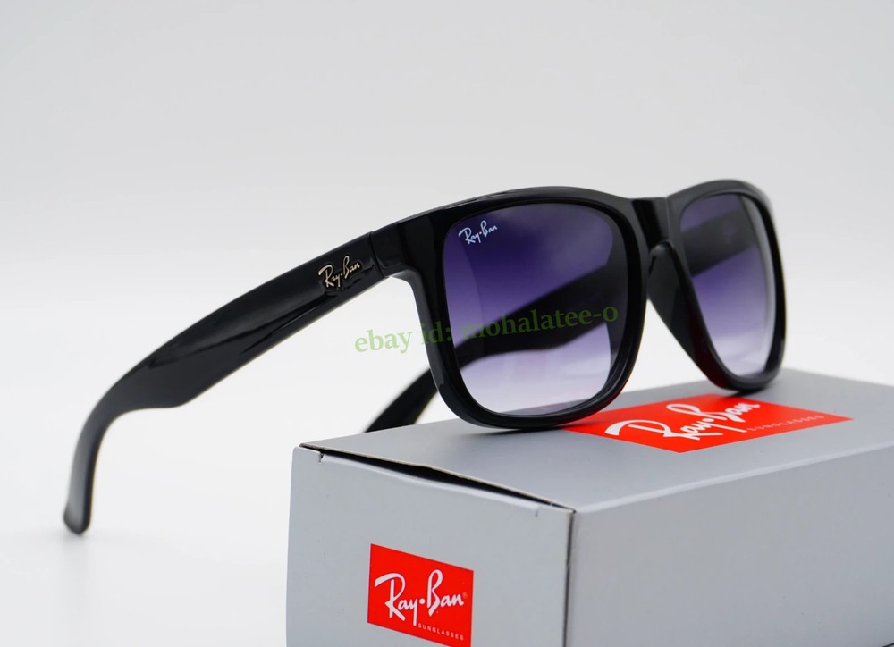 Ray-Ban Justin RB4165 Classic Sunglasses 54mm Matte Black Gray Gradient UV
