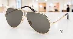 Tom Ford FT1281 30N Rickie 02 Shiny Deep Gold Green 63 mm Men’s Sunglasses