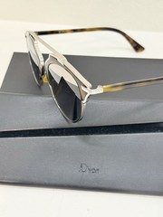 Dior women Round Sunglasses Silver Metal Frame Gray Tinted Plastic Lenses