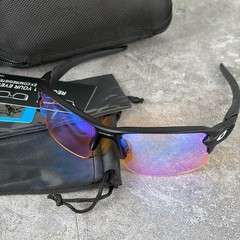 Oakley Flak Lightweight Sunglasses Prizm Blue Purple Lens Black Frame