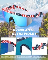3 Pairs 4th of July 80s 90s Retro Semi Rimless Sunglasses American USA Flag Sung
