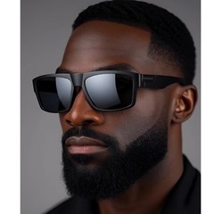 Lightweight Shades Mens Polarized Square Sunglasses Hip Hop Dark Black. Lens