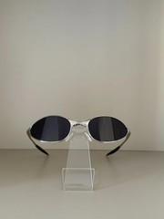 Oakley Square Wire 1.0 Black Cat-eye Sunglasses Sliver Frame Black Lenses