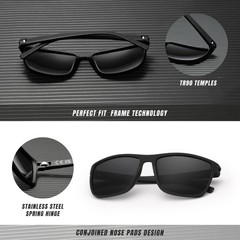 KINGSEVEN Fashion Polarized Sunglasses For Men UV400 Glasses Rectangle Eyewear
