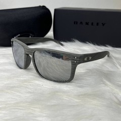 Oakley Holbrook Sunglasses Grey Woodgrain Frame Prizm Silver Polarized UV400 New