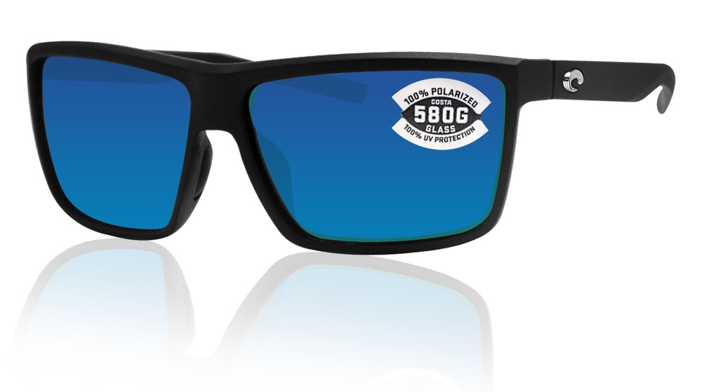 Costa Del Mar Rinconcito Matte Black Blue Mirror 580 Glass Polarized Lens