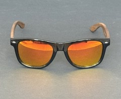 BARCUR Wooden Polarized Natural Wood Sunglasses – Orange Lens, UV Protection