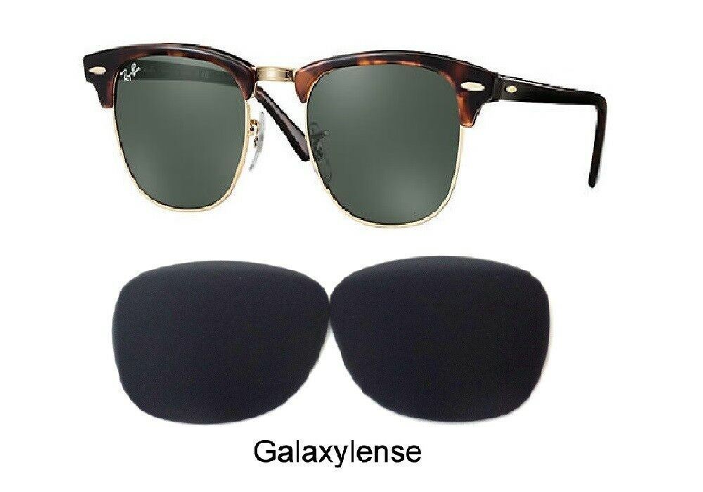 Galaxy Replacement Lenses For Ray Ban RB3016 Clubmaster Black 51mm (Not 49mm)