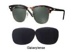 Galaxy Replacement Lenses For Ray Ban RB3016 Clubmaster Black 51mm (Not 49mm)